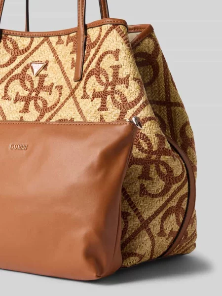 Torba shopper 2 w 1 z wzorem z logo model KIRSTEN LARGE' Guess brązowa