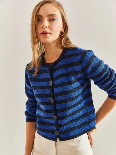 Bianco Lucci Geacă tricotată / bleumarin albastru