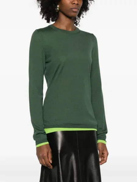 Pulover Gabriela Hearst cu decolteu rotund verde