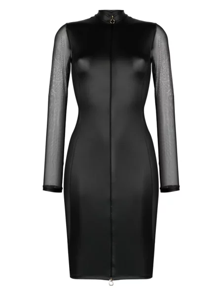 Rochie maxi Maison Close cu mâneci lungi lungă de costum negru