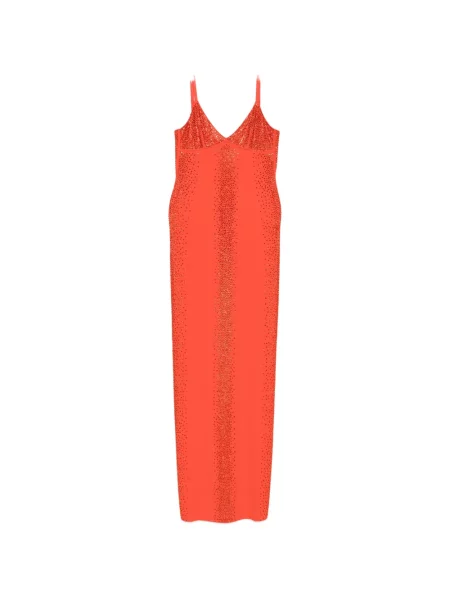 Stras rochie maxi Patrizia Pepe portocaliu