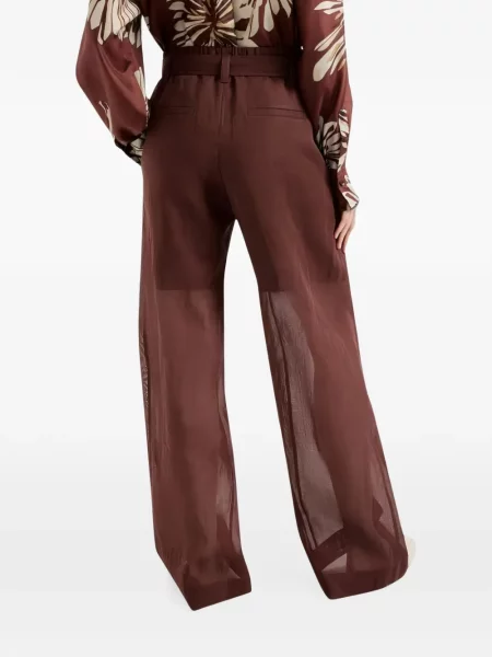Cu centură pantaloni Brunello Cucinelli maro