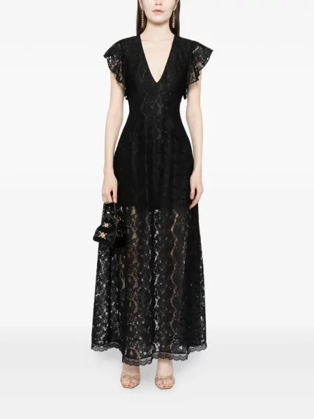 Rochie midi Cynthia Rowley din dantelă negru