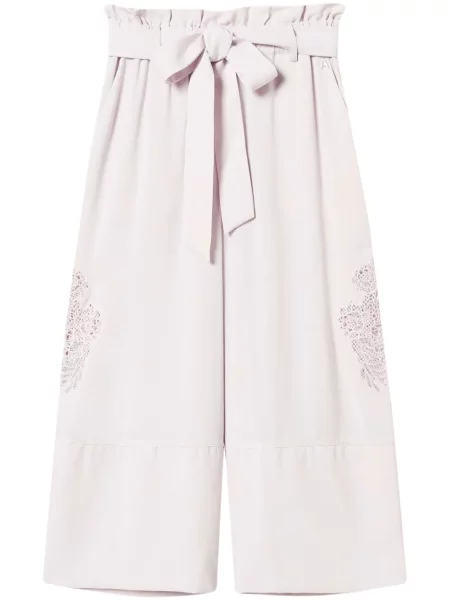 Cropp pantaloni Twinset din țesătură twill roz