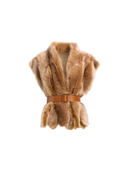 Cu centură vestă Elie Saab cu blană