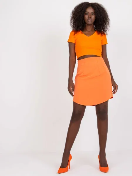 Fusta mini Fashionhunters portocaliu