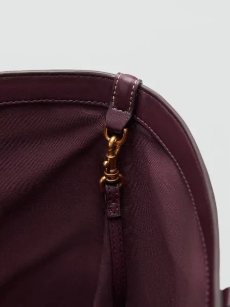 Torba shopper z nadrukiem logo burgund Kobieta uniwersalny MANGO