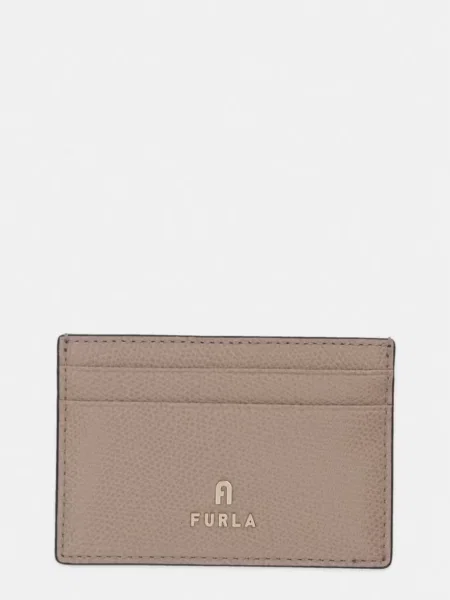 Furla Etui za kartice usnjeni bež