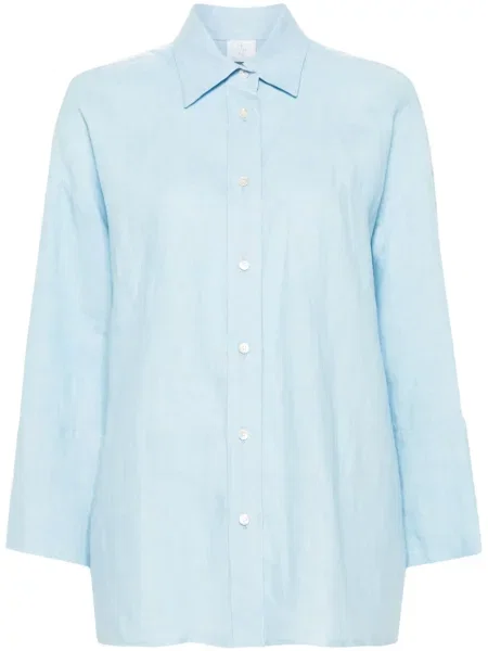 Lniana koszula z lnu Eleventy niebieska