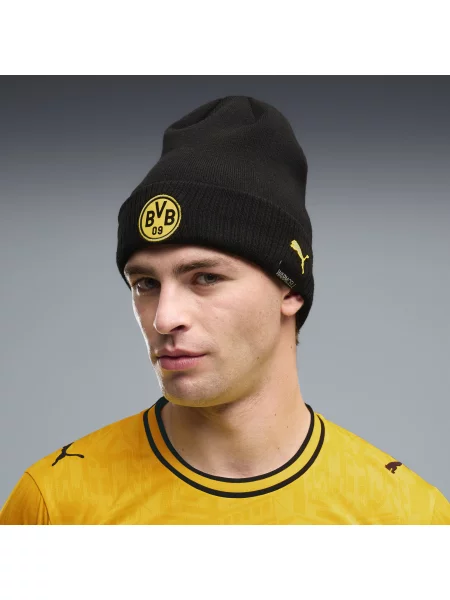 PUMA Czapka Borussia Dortmund ftblEssentials Akcesoria OSFA czarny