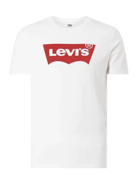 T-shirt z bawełny z nadrukiem z logo Levi's czarna