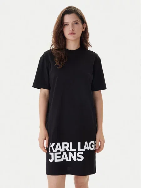 KARL LAGERFELD JEANS Φόρεμα μαύρο λευκό