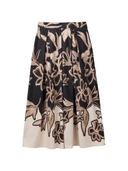 Fustă midi Benetton cu model floral cu imagine negru