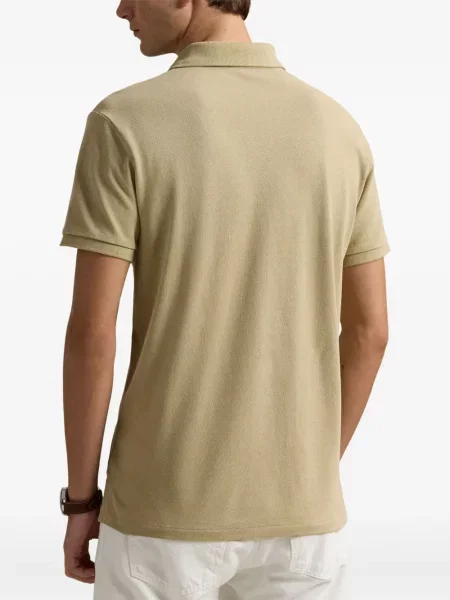 Kožené tričko Polo Ralph Lauren bez podpatku zelené