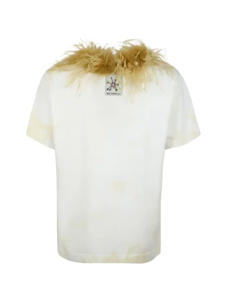 Tricou Des Phemmes cu pene alb
