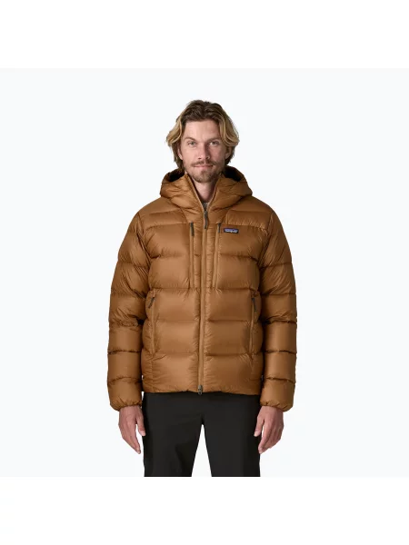 Geacă cu puf pentru bărbați Patagonia Fitz Roy Down Hoody deer brown maro