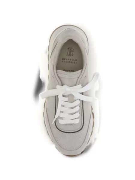 Sneakerși Brunello Cucinelli din piele gri
