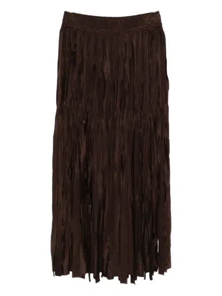 Fusta plisata Alysi plisată maro