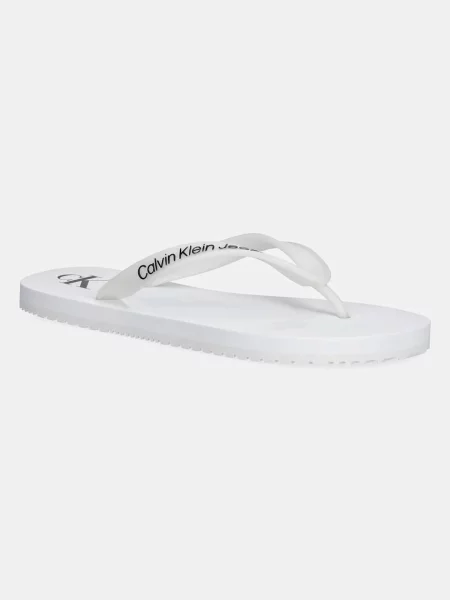 Джапанки Calvin Klein Jeans BEACH SANDAL TRANSPARENT TPU с равна подметка бяло