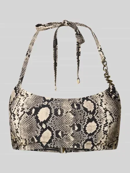 Góra od bikini z logo na łańcuszku model BOHO PYTHON' Michael Kors czarna