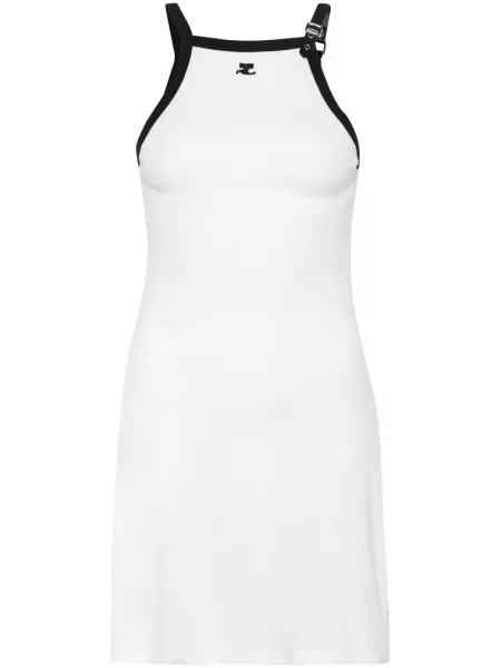 Rochie mini Courreges de costum alb