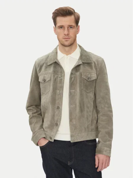 Usnjena jakna Serge Pariente siva