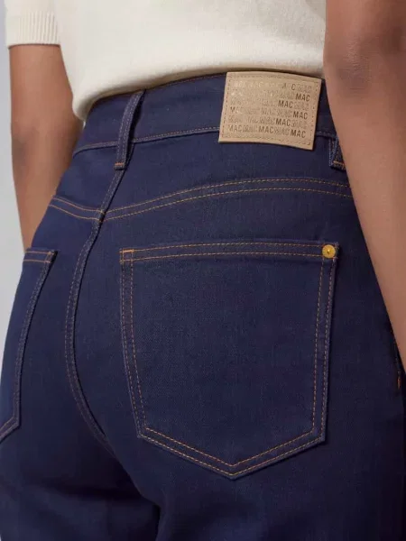 Jeansy barrel w kroju loose fit z mieszanki bawełny z dodatkiem modalu model DANNI' Mac granatowe