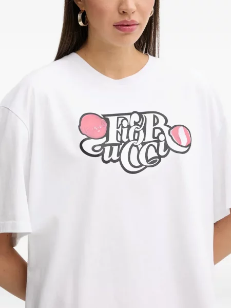 Tricou Fiorucci cu imagine alb