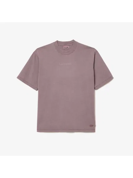 Lacoste Koszulka Loose Fit Jersey fioletowa