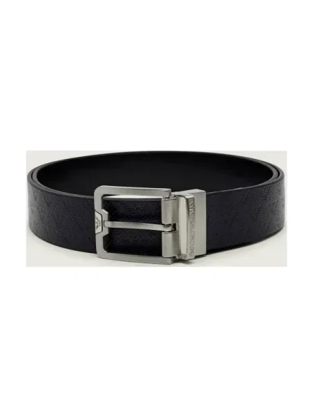 Emporio Armani Curea din piele cu două fețe TONGUE negru