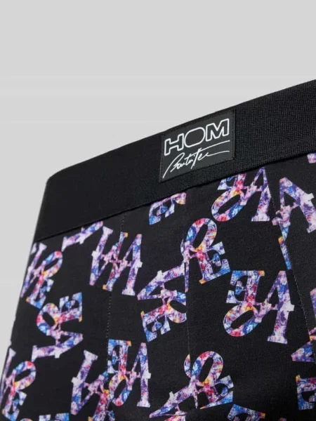 Obcisłe bokserki o kroju slim fit z mieszanka bawełny model Pop Love' Hom czarne