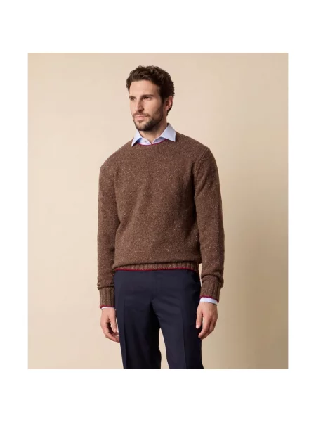 Sweter Brooks Brothers wełniany brązowy