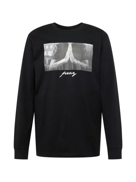 Mister Tee Tricou / alb / gri / gri metalic negru