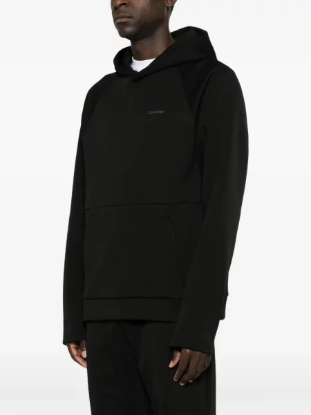 Hanorac cu glugă Calvin Klein cu imagine negru