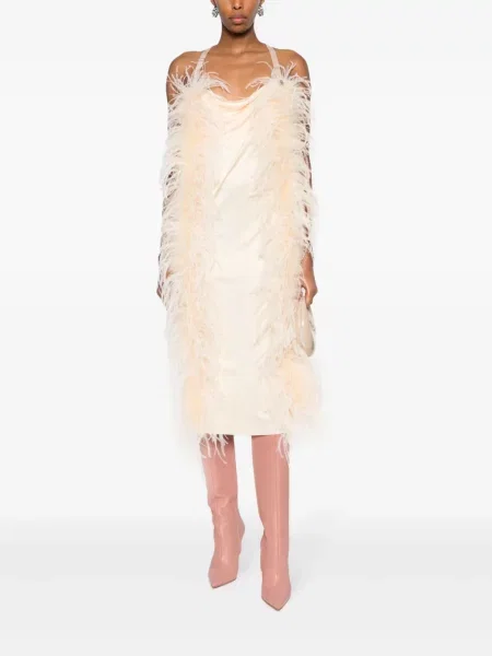 Midi suknelė Sportmax su plunksnomis