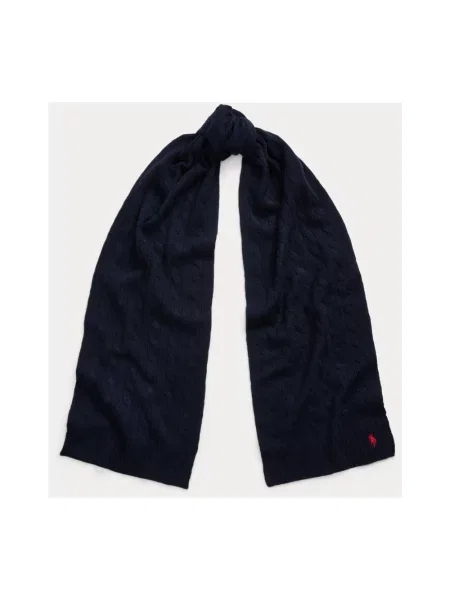 Polo Ralph Lauren szalik wełniany gładki granatowy