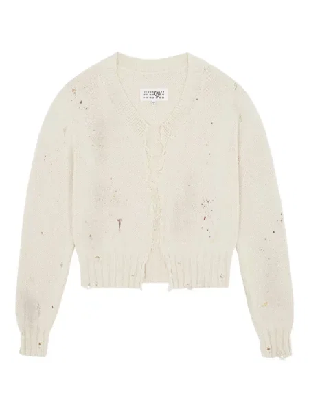 Geacă Mm6 Maison Margiela zdrențuiți alb