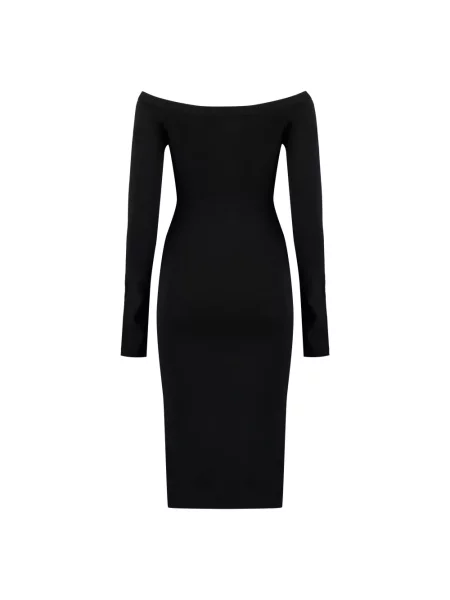 Lniana sukienka midi Off-white biała