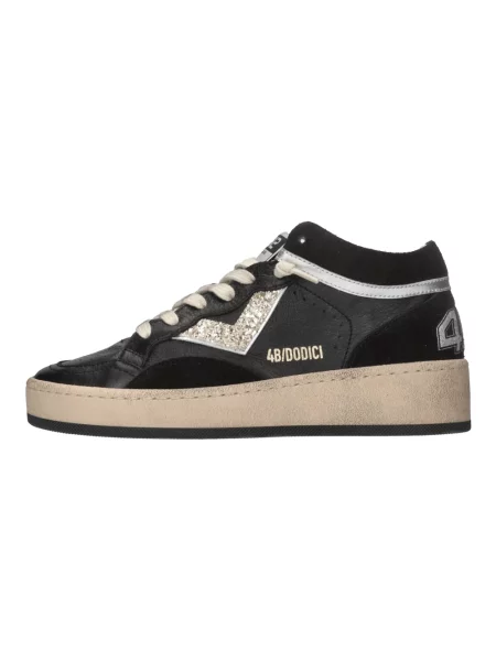 Sneakersy 4b12 skórzane czarne