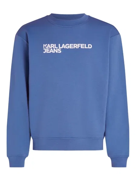 Hanorac Karl Lagerfeld Jeans cu autograf albastru