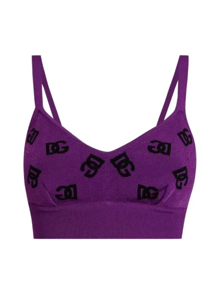 Dzianinowy biustonosz Dolce And Gabbana fioletowy