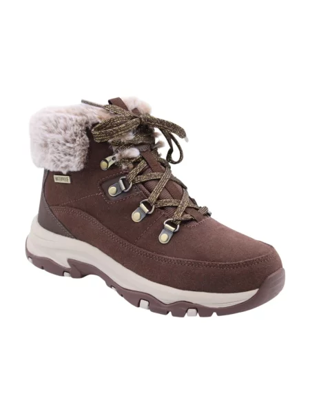 Botki Skechers skórzane brązowe