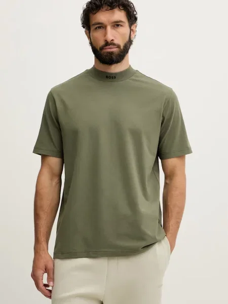 BOSS Green tricou pentru bărbați din cu Tee Collar verde
