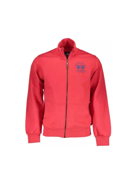 Bluza rozpinana La Martina z długim rękawem elegancka czerwona