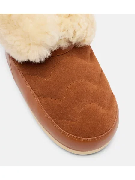 Botine Moon Boot din piele de căprioară maro