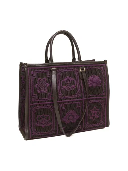 Shopperka My Best Bags skórzana fioletowa