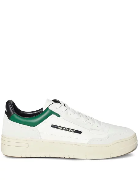 Велурени сандали Polo Ralph Lauren с връзки на платформе черно