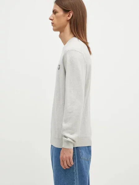 Μάλλινο πουλόβερ Maison Kitsuné Bold Fox Head Patch ανδρικό γκρι