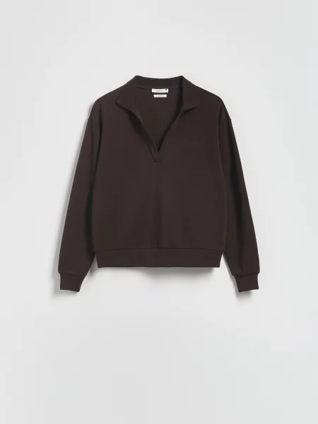 Reserved Світшот з модаллю темно коричневий