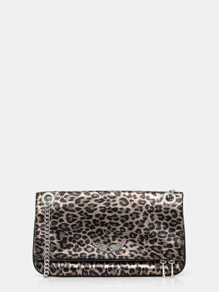 ZADIG&VOLTAIRE geantă de piele ROCK II METAL LEO maro